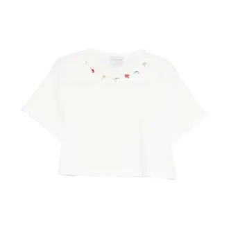 Forte_Forte T-Shirts, female, White, Size: XS Petites Fleurs Embroidery T-shirt