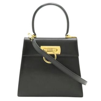 Ferragamo Pre-owned Handbags, female, Black, Size: ONE SIZE Pre-owned Gancini Handbag