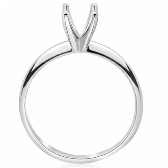 Pompeii3 Engagement Ring Setting Four Prong Solitaire14K White Gold Size Selectable