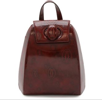 Cartier Happy Birthday Bordeaux Leather Backpack (Pre-Owned)