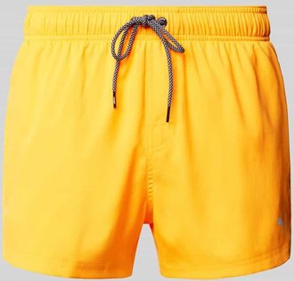Puma Regular Fit Badehose mit Logo-Print in Orange, Gr&ouml;&szlig;e L