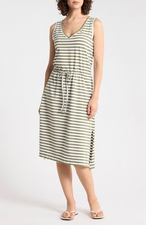 b.young Stretch Cotton Dress in Olivine Mix at Nordstrom Rack, Size X-Small