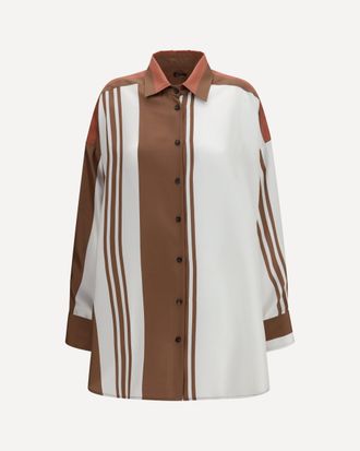 Kiton Long striped silk Shirt Female 48