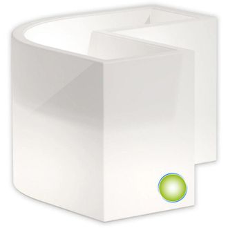 Monacis Monacis - Jardinera De Resina Luminosa Lampara Rectangular 80x80x35x72x72x27 Cm Mod. Flowerpot Angular Led Luz Verde
