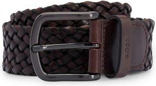 BOSS Sash Woven Leather Belt in Dark Brown at Nordstrom Rack, Size 34