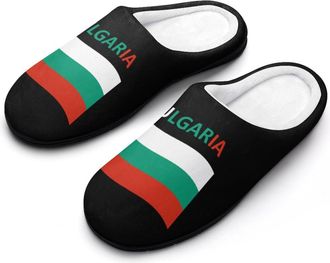 Generic Flag of Bulgaria Mens Slipper Slip On Winter Warm House Slippers Shoes Indoor Outdoor