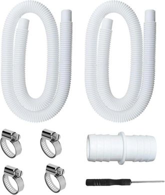 OEM Manguera De Piscina De 32 Mm, 150 Cm/59 Pulgadas, Manguera De Repuesto Para Piscina Intex 330, 530 Y 1000 Gph. Incluye Clips De Seguridad Y Adaptador 