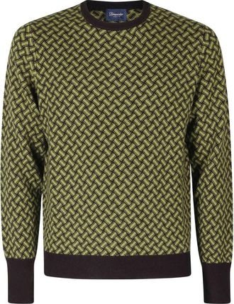 Drumohr Biscottino Crewneck - Knitwear - Hombre - Verde - XL