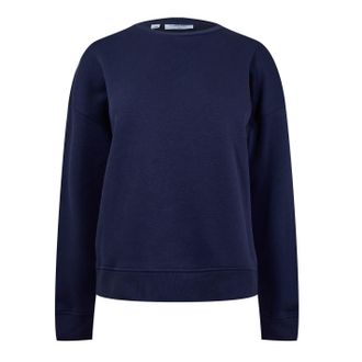 Calvin Klein Dames-sweatshirt met normale pasvorm en afhangende mouwen (Marine)
