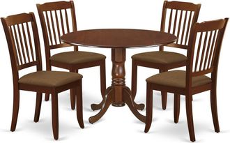 East West Furniture Dining Room Set Mahogany, DLDA5-MAH-C