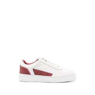 Emporio Armani Suede Panel Sneakers - Heren - Schoenen - Wit - Maat: 44 EU Su&egrave;de