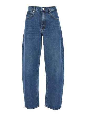 Frame Denim Blue Jeans With Low Waist And Belt Loops In Denim Woman