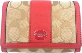 Coach Pre-owned Wallets, female, Beige, Size: ONE SIZE Pre-owned Canvas Wallet