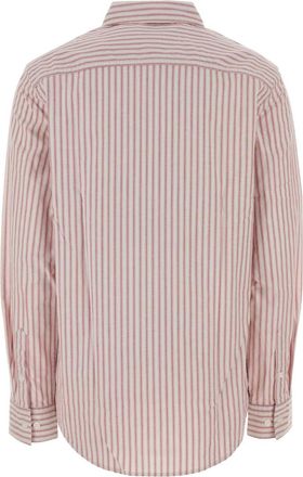 Calvin Klein Womens Stripe Shirt Pink Cotton Elastane