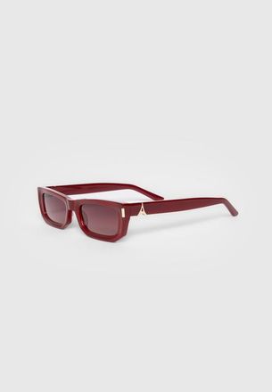 Mani&egrave;re De Voir Milan Curved-Frame Sunglasses in Red at Nordstrom