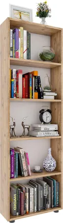 ebuy24 Ebuy24 - Estanter&iacute;a De Madera Vcm De Pie Estanter&iacute;a De Ahorro De Espacio Dimensiones Aprox. Al. 169 X An. 56 X T. 20 Cm Almacenamiento Elegante Estant