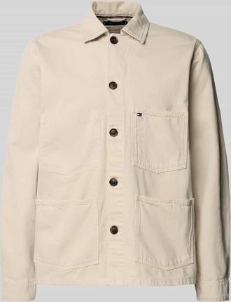 Tommy Hilfiger Regular Fit Hemdjacke aus reiner Baumwolle in Ecru, Gr&ouml;&szlig;e XXL