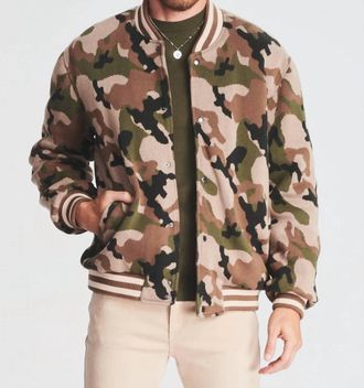 SER.O.YA Bryan Knit Bomber Jacket In Camo