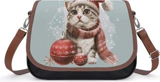 Generic Christmas Cat Crossbody Bags for Women Shoulder Messenger Bag Purse Handbags