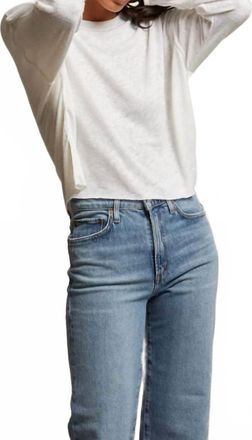 perfectwhitetee Millie Long Sleeve Top In Oatmeal