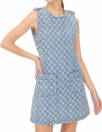 ZOE AND CLAIRE Quilted Denim Dress In Blue