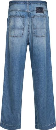 Maison Margiela Womens Wide-Leg Jeans Light Blue Cotton