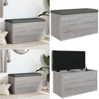 vidaXL Panca Portaoggetti Grigio Sonoma 82x42x45 cm Legno Multistrato - Panca da corridoio - Panca in legno