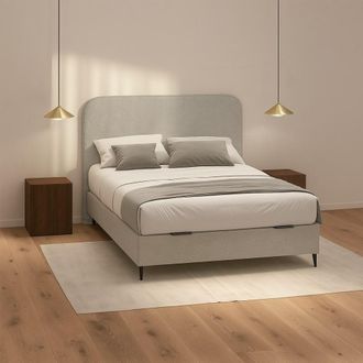 Colch&oacute;n Morfeo Canap&eacute; abatible tapizado plateado con patas, 105x190 cm