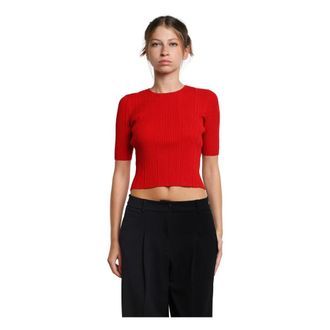 Pennyblack T-Shirts, female, Red, XS, Ribbed Elbow Sleeve Knitwear