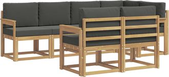 vidaXL Conjunto De Sof&aacute;s De Exterior 7 Uds. Blanco Y Antracita Vidaxl