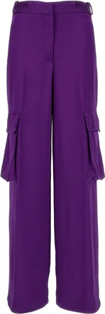 Versace Purple Viscose Cargo Womens Pants