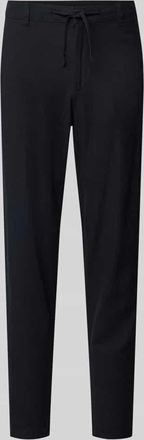 Selected Slim Fit Hose aus Baumwoll-Leinen-Mix Modell BRODY in Black, Gr&ouml;&szlig;e XXL