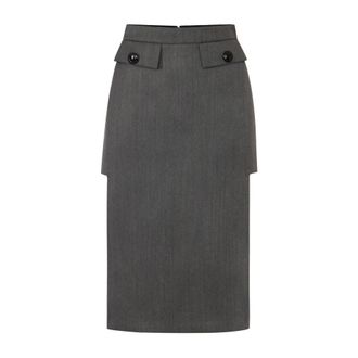 Elisabetta Franchi Cool Wool Rok - Dames - Rokken - Grijs - Maat: XS Wol