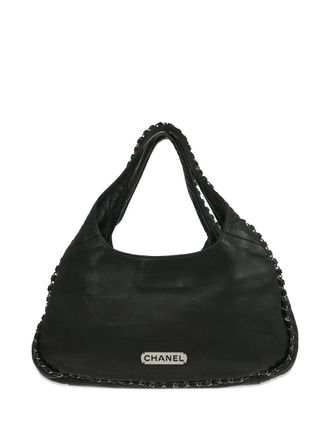 Chanel 2005 chain-detail hobo tote bag - women - Calf Leather - One Size - Black