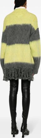 Etro Striped Alpaca Wool-Blend Cardigan - Yellow