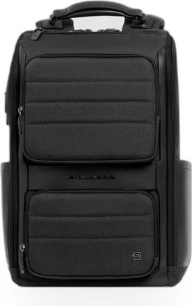 Piquadro Tassen, Heren, Zwart, ONE Size, Leer, Leren & Waterafstotende Laptoprugzak 14
