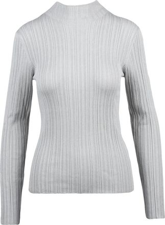 Calvin Klein Ribbed Fitted Sweater With High Round Neckline
