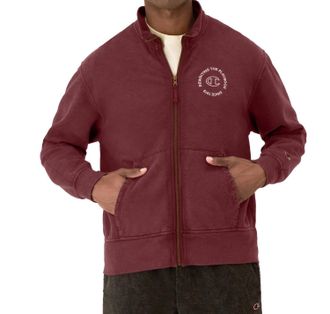 Champion Mens Full-Zip Logo Jacket In Maroon