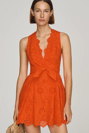 Maeve Belted Eyelet Mini Dress