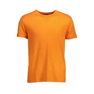GANT Geborduurde Linnen T-shirt - Heren - T-shirts - Oranje - S - Linnen - Tops