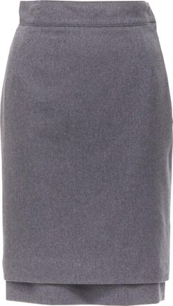 Oscar De La Renta Oscar De La Renta wool double layered hem pencil skirt