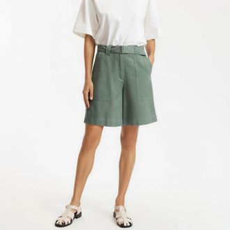 La Redoute Collections Cargobermuda met riem van lyocell en katoen