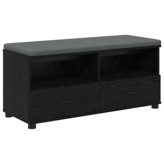 vidaXL Banco De Entrada Con Coj&iacute;n Roble Negro 100 X 38 X 46 Cm Vidaxl