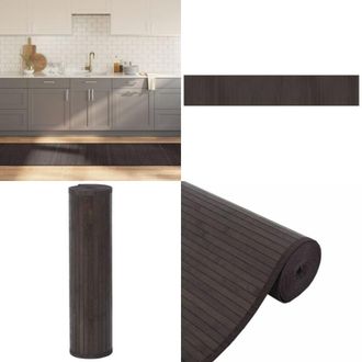 vidaXL Tappeto Rettangolare Marrone Scuro 70x400 cm in Bamb&ugrave; - Tappeto marrone scuro - Tappeto per soggiorno
