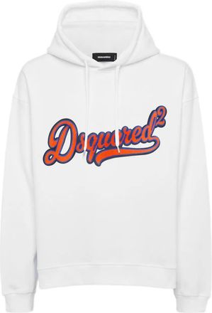 Dsquared2 Felpa con logo e cappuccio - Bianco