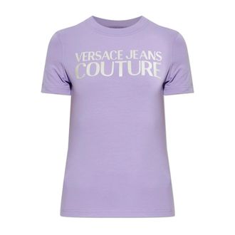 Versace Jeans Couture T-Shirts, female, Purple, Size: XS T-shirt with printed logo
