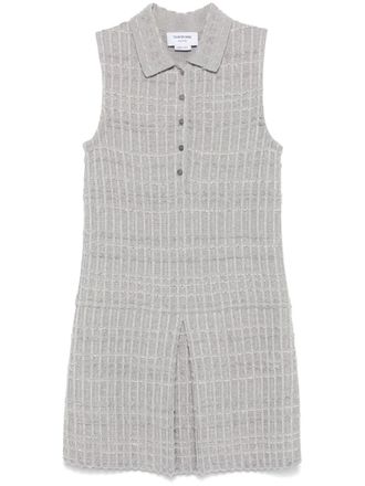 Thom Browne Tweed mini-jurk met jacquard - Grijs