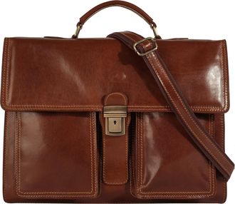 Pik&eacute; Aktentasche PIK&Eacute;, Herren, Gr. B/H/T: 42cm x 30cm x 15cm onesize, braun, Leder, gepflegt, Taschen Aktentasche, echt Leder, Made in Italy