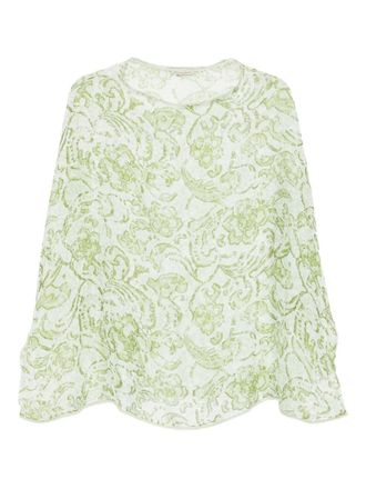 Faliero Sarti floral-print silk dress - Green