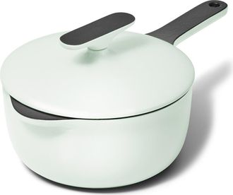 Caraway Enameled Cast Iron 1.8-Quart Mini Sauce Pan with Lid in Light Mist at Nordstrom